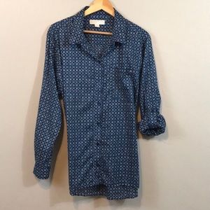 Michael Michael Kors blue print button down top